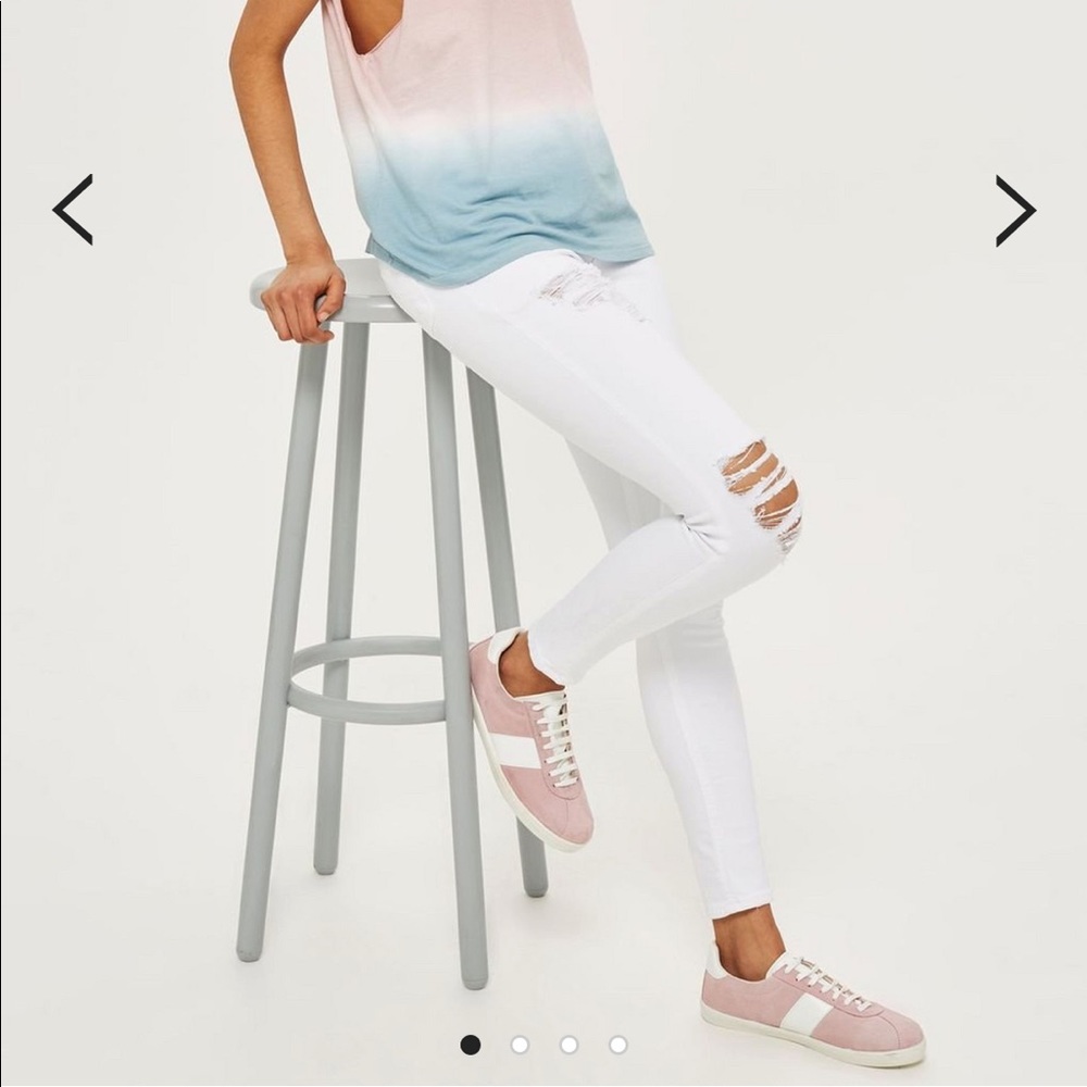 TOPSHOP Ripped White Jeans (Jamie)